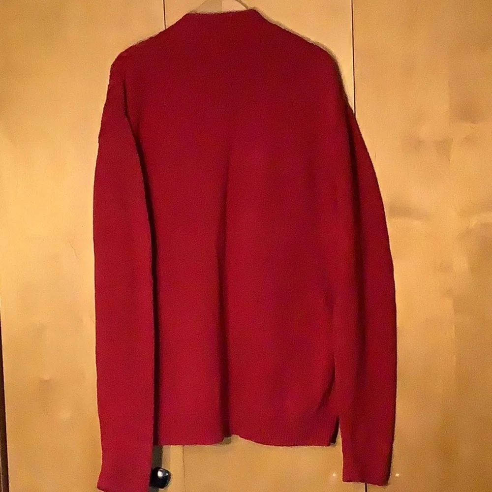 Chaps red button collar sweater, size XXL